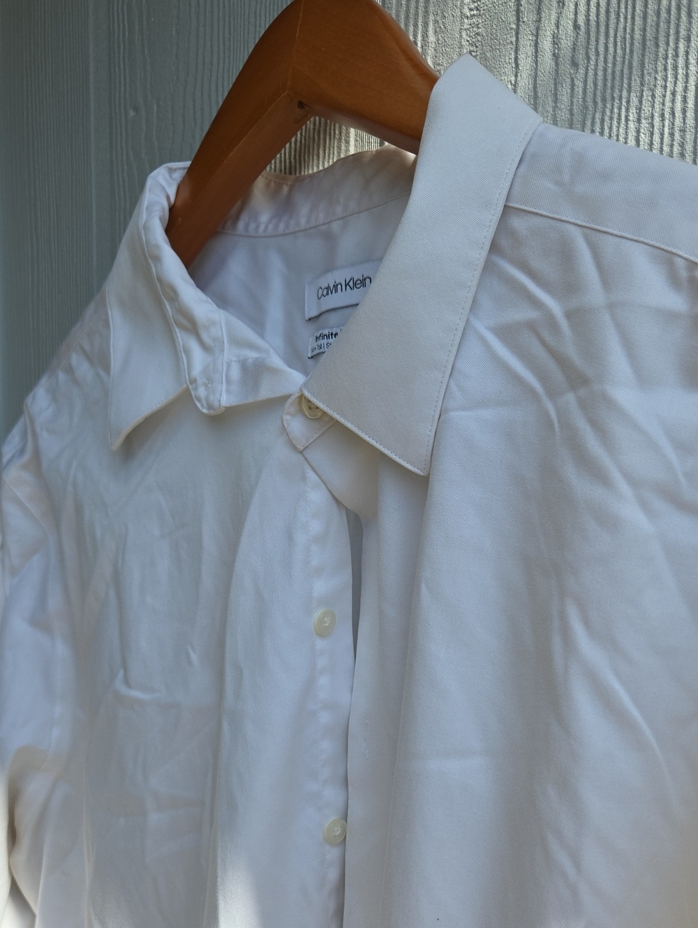 Calvin Klein | White Men's Dress Shirt - Classic Spread Collar (Size 18 ½)
